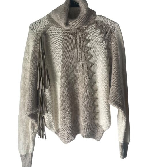 I. B. Diffusion Size Large Silk Angora Lambswool Western Turtleneck Sweater - Picture 1 of 9